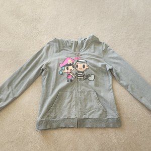 tokidoki gray hooded graphic jacket